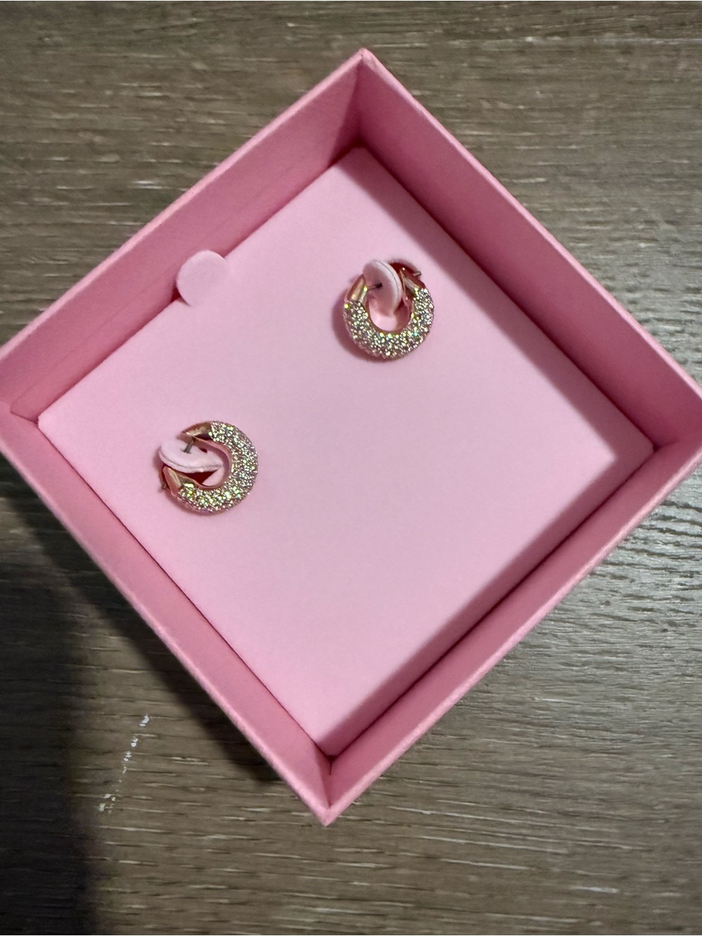 Swarovski Dextera Gold & Crystal Crescent Hoop Earrings